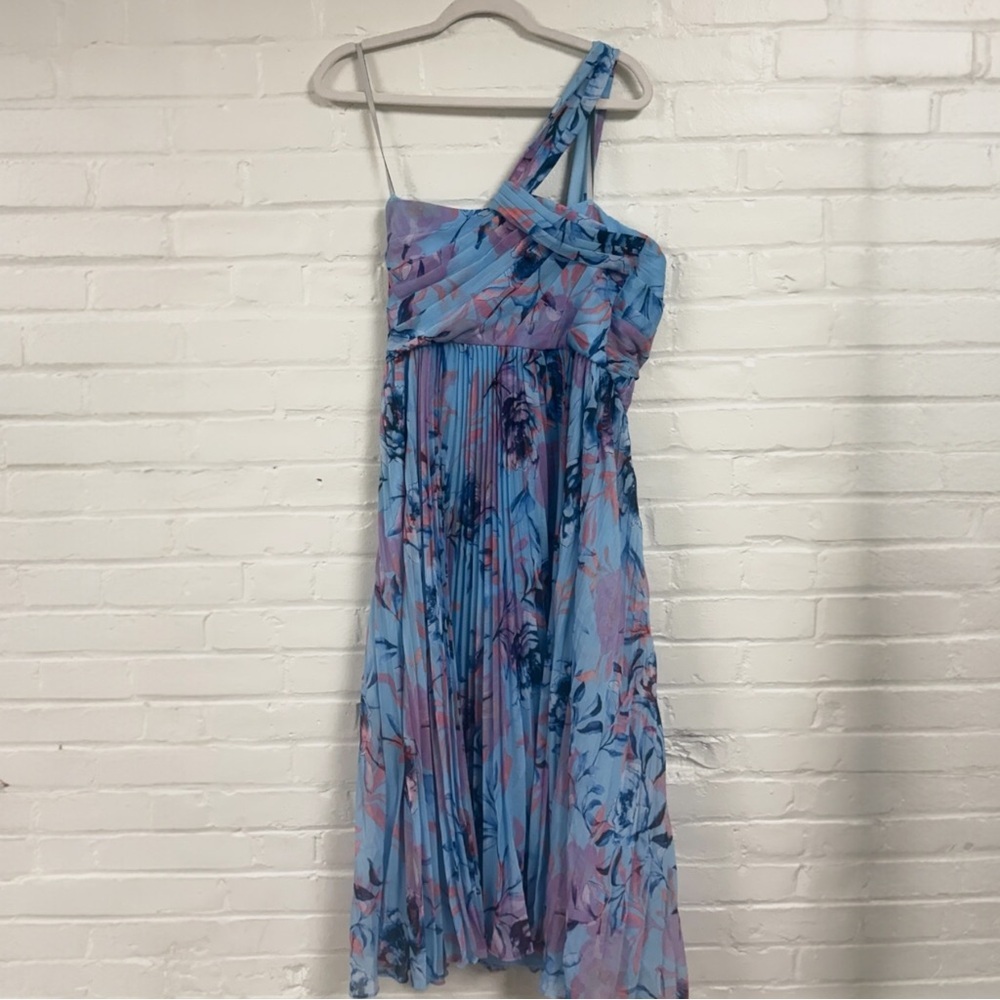 NWT Monique Lhuillier Audra Chiffon Midi Dress Size 12 - Picture 6 of 10